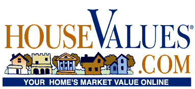 HouseValues.com logo with graphic of homes and blue text banner underneath